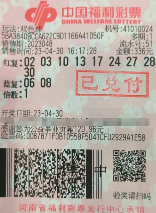 河南老彩民研究走势图选号 喜中双色球606万元
