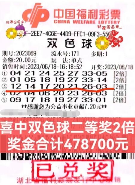 钟情双色球18年，湖北女彩友收获47万大奖