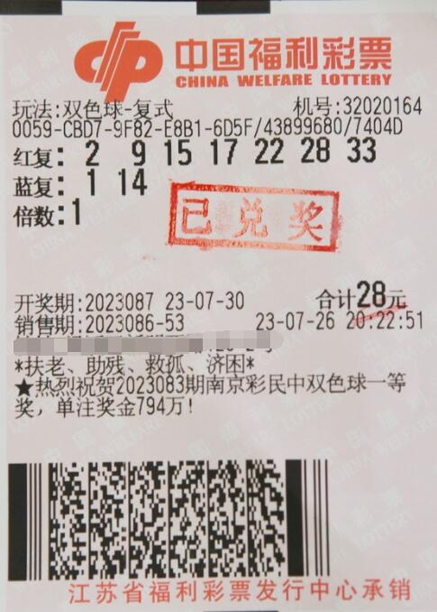 选择多期投注 江苏无锡彩民迎回双色球765万多元豪礼