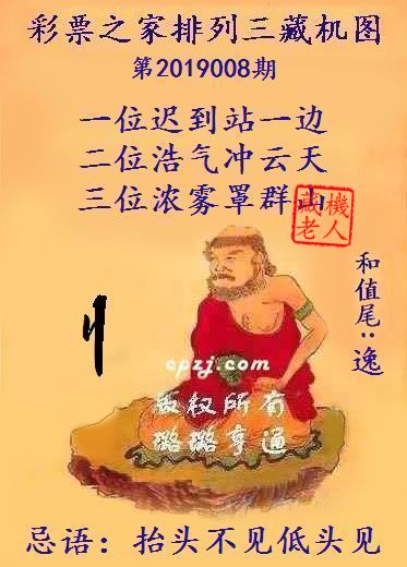 排列三第2019008期藏机图谜：抬头不见低头见
