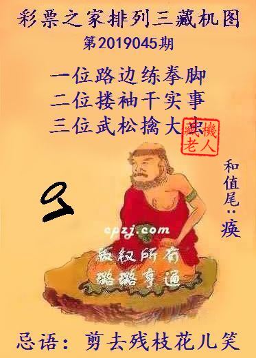 排列三第2019045期藏机图谜：剪去残枝花儿笑