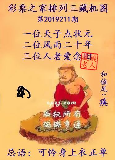 排列三第2019211期藏机图谜：可怜身上衣正单