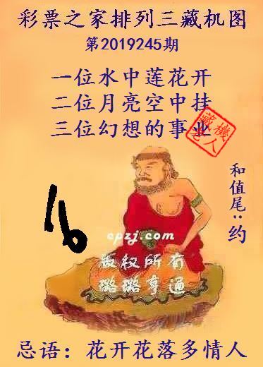 排列三第2019245期藏机图谜：花开花落多情人