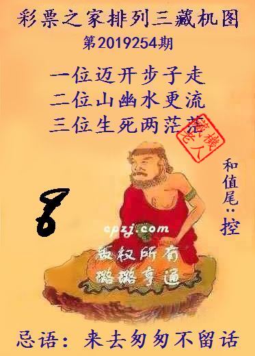 排列三第2019254期藏机图谜：来去匆匆不留话