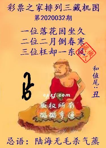 排列三第2020032期藏机图谜：陆海无毛杀气蒸