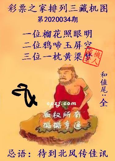排列三第2020034期藏机图谜：待到北风传佳讯
