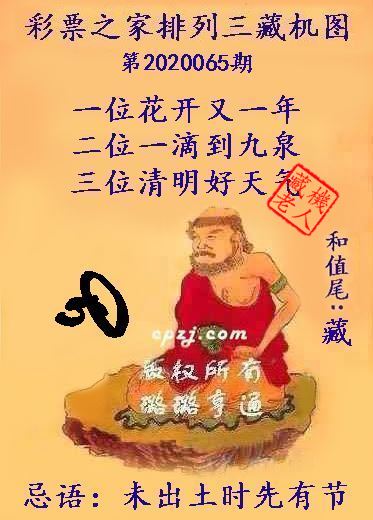 排列三第2020065期藏机图谜：未出土时先有节