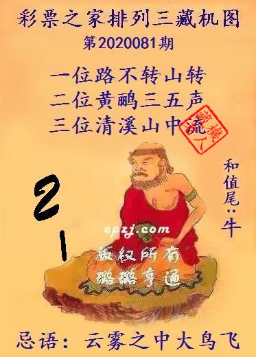 排列三第2020081期藏机图谜：云雾之中大鸟飞