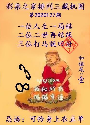 排列三第2020127期藏机图谜：可怜身上衣正单