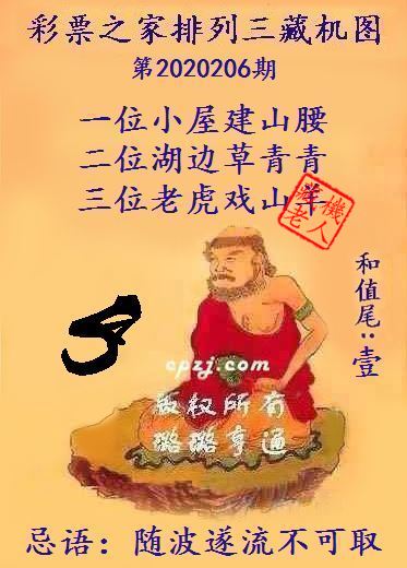 排列三第2020206期藏机图谜：随波遂流不可取