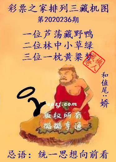排列三第2020236期藏机图谜：统一思想向前看