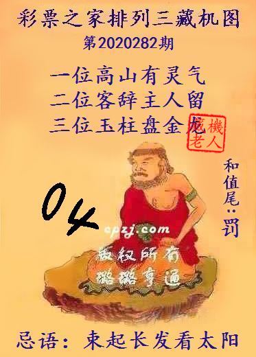 排列三第2020282期藏机图谜：束起长发看太阳