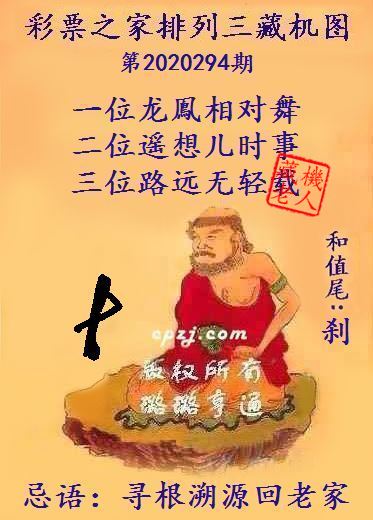 排列三第2020294期藏机图谜：寻根溯源回老家