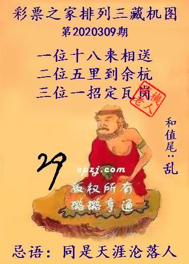 排列三第2020309期藏机图谜：同是天涯沦落人