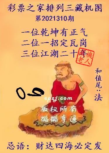 排列三第2021310期藏机图谜：报与桃花一并开