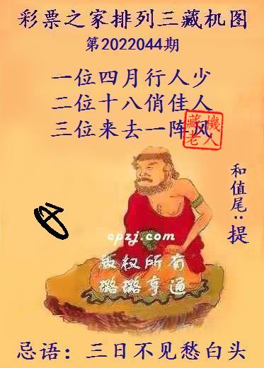 排列三藏机图第2022044期
