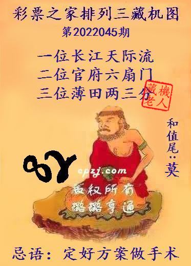 排列三藏机图第2022045期