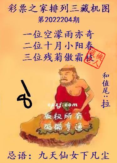 排列三藏机图第2022204期