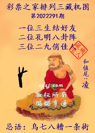 排列三第2022291期藏机图谜：乌七八糟一条街