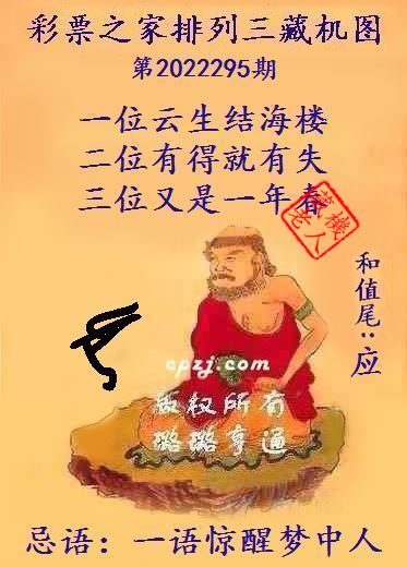 排列三第2022295期藏机图谜：一语惊醒梦中人