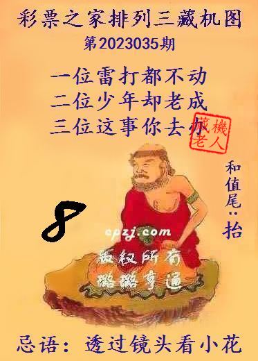 排列三第2023035期藏机图谜：透过镜头看小花