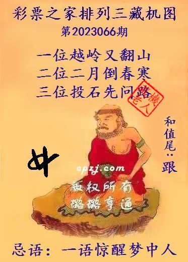 排列三第2023066期藏机图谜：一语惊醒梦中人