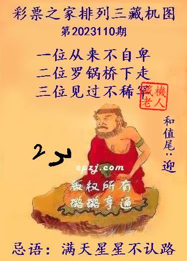 排列三第2023110期藏机图谜：满天星星不认路