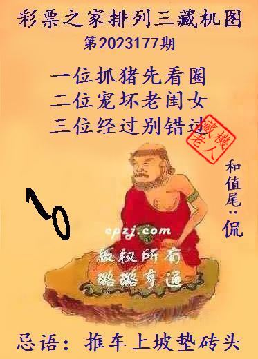 排列三第2023177期藏机图谜：推车上坡垫砖头