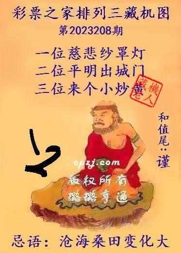 排列三第2023208期藏机图谜：沧海桑田变化大