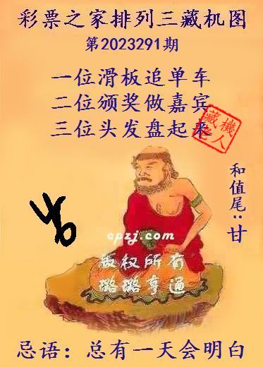 排列三第2023291期藏机图谜：总有一天会明白