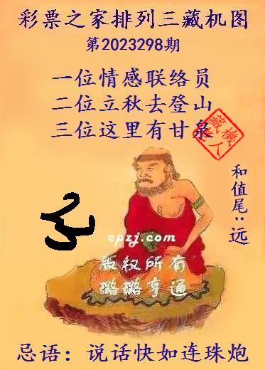 排列三第2023298期藏机图谜：说话快如连珠炮