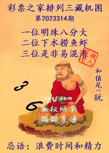 排列三第2023314期藏机图谜：浪费时间和精力