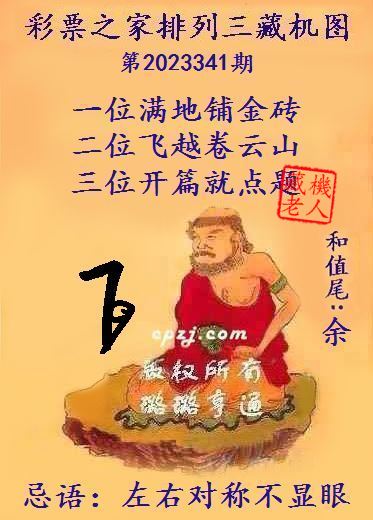 排列三第2023341期藏机图谜：左右对称不显眼