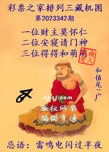 排列三第2023342期藏机图谜：雷鸣电闪过半夜