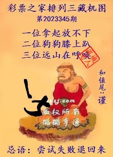 排列三第2023345期藏机图谜：尝试失败退回来