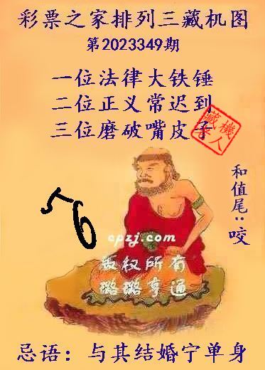 排列三第2023349期藏机图谜：与其结婚宁单身