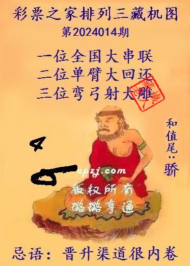 排列三第2024014期藏机图谜：晋升渠道很内卷