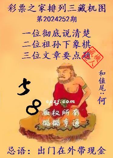 排列三第2024252期藏机图谜：出门在外带现金