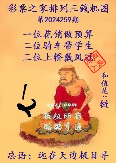 排列三第2024259期藏机图谜：远在天边极目寻