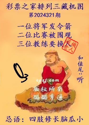 排列三第2024321期藏机图谜：四肢修长脑瓜小