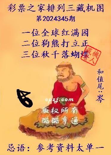 排列三第2024345期藏机图谜：参考资料太单一