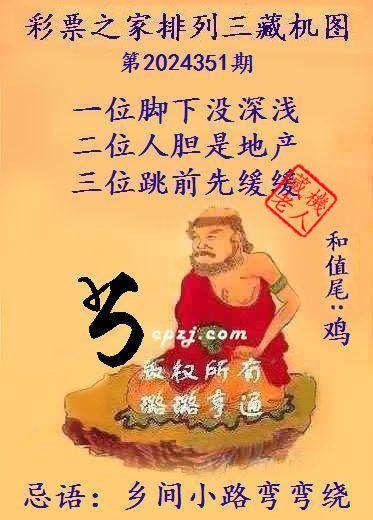 排列三第2024351期藏机图谜：乡间小路弯弯绕