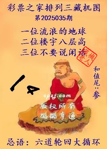 排列三第2025035期藏机图谜：六道轮回大循环