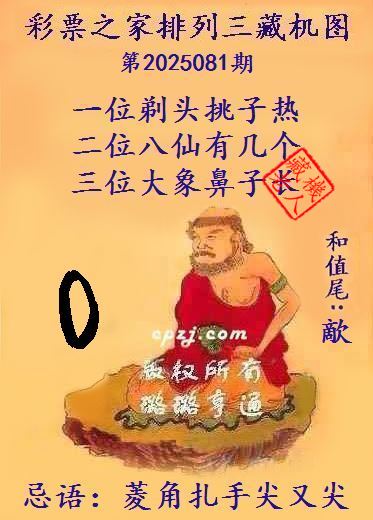 排列三第2025081期藏机图谜：菱角扎手尖又尖