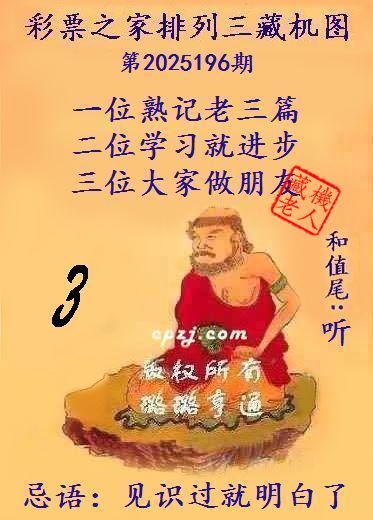 排列三藏机图第2025196期