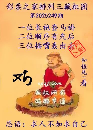 排列三第2025249期藏机图谜：求人不如求自己