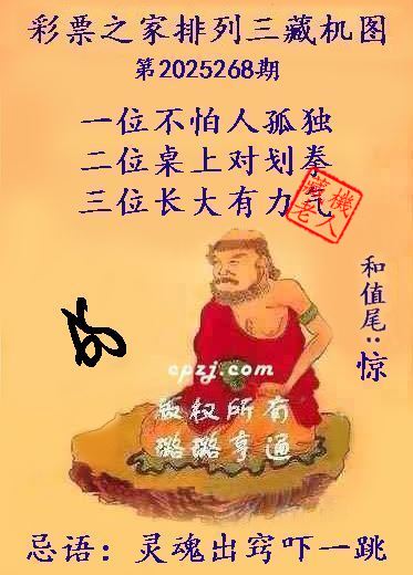 排列三第2025268期藏机图谜：灵魂出窍吓一跳