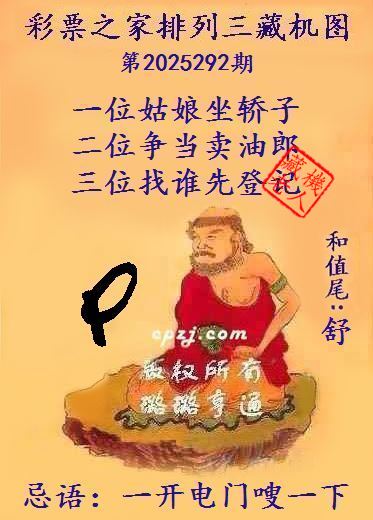 排列三第2025292期藏机图谜：一开电门嗖一下