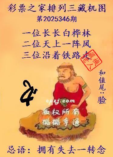 排列三第2025346期藏机图谜：拥有失去一转念