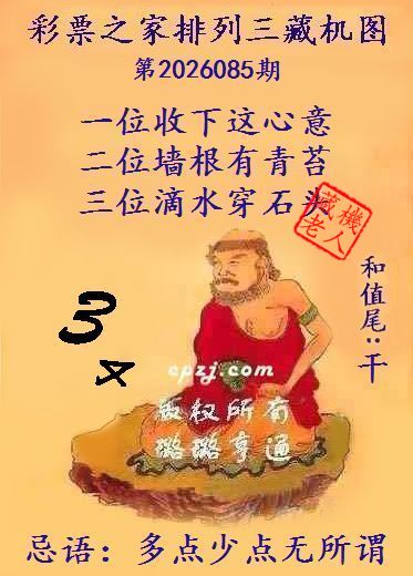 排列三第2026085期藏机图谜：多点少点无所谓
